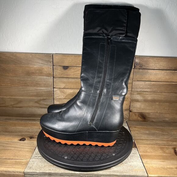 Camper Rain Boots Knee High Gore Tex Womens 6.5/ Eur 37 Black Side Zip Boots - Picture 3 of 10